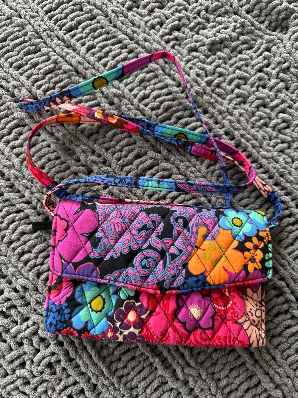 Quilted Floral Crossbody Bag in Multicolor